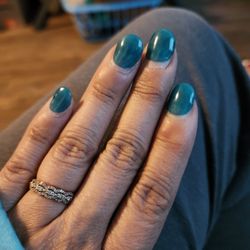 Golden Nail Salon - My nails after 3 weeks. I got dip powder asked for rounded shape.