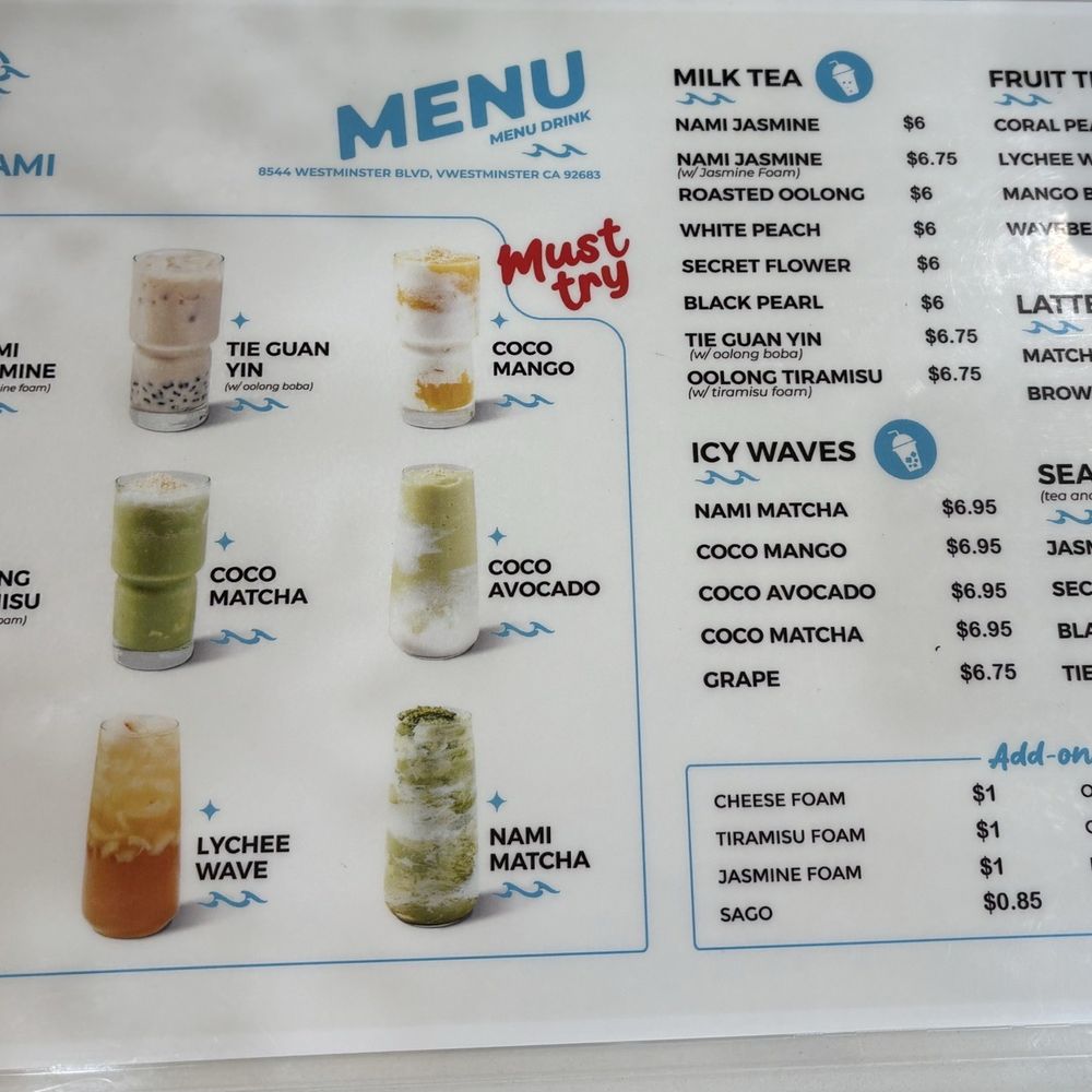 Tea Nami - Coffee & Tea Near Me - Westminster, California Tea Nami - Coffee & Tea Near Me - Westminster, California
