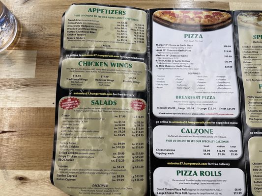 Menu photo 2 Antonio's Pizza Pasta & Wings Syracuse, NY Menu photo 2 Antonio's Pizza Pasta & Wings Syracuse, NY