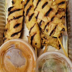 Lemon Thai Cuisine - Chicken Satay....so tender. Peanut sause should be sold by the pint...don't waste a drop. It is THAT good.