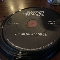 Needle Vinyl Bar - Menu is big and creative