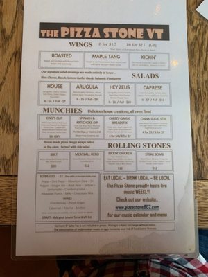 Menu photo 1 The Pizza Stone Chester, VT