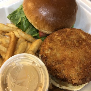 King Crab House - Crab cake sandwich, the fries were good, the crab cake was meh. - Seafood Near Me - Chicago, Illinois King Crab House - Crab cake sandwich, the fries were good, the crab cake was meh. - Seafood Near Me - Chicago, Illinois