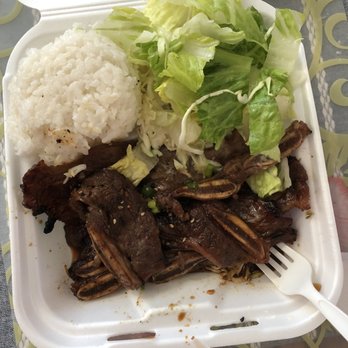 Homestyle Hawaiian - Kalbi plate  Salad & Rice 5 pcs. of beef $13.95  My favorite - Hawaiian Near Me - Chula Vista, California
