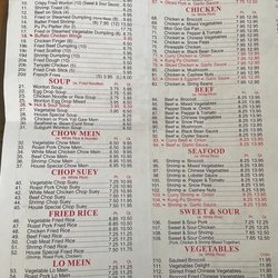 China King - The menu