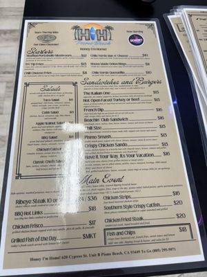 Menu photo 8 Honey I'm Home Pismo Beach, CA Menu photo 8 Honey I'm Home Pismo Beach, CA