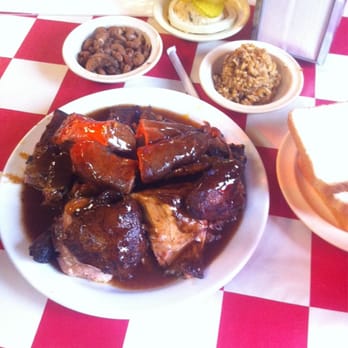 Patillo's Barbeque - We got three meats with sides on the side. - Barbeque Near Me - Beaumont, Texas