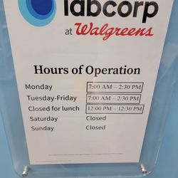 Labcorp at Walgreens - Hours
