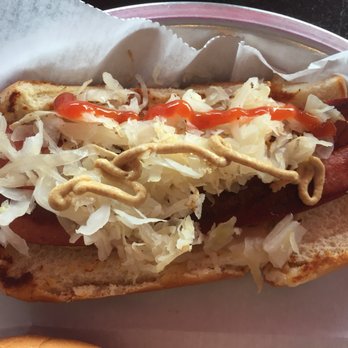 The Wienery - Original with sauerkraut, ketchup and mustard - Hot Dogs Near Me - Stamford, Connecticut The Wienery - Original with sauerkraut, ketchup and mustard - Hot Dogs Near Me - Stamford, Connecticut