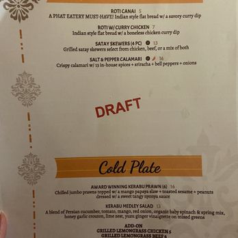 Phat Eatery - Menu - Malaysian Near Me - The Woodlands, Texas