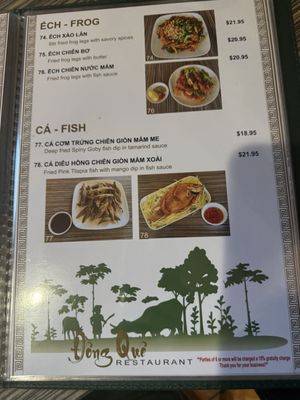 Menu photo 8 Dong Que Restaurant San Jose, CA