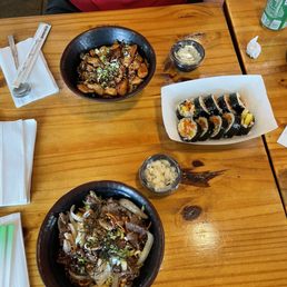Beef bulgogi bowl Chicken teriyaki bowl Spicy chicken kimbap Beef bulgogi bowl Chicken teriyaki bowl Spicy chicken kimbap