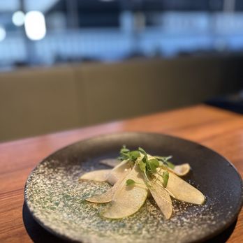 Takami Sushi & Robata - yuzu vinaigrette on apples pears and scallop - Sushi Bars Near Me - Los Angeles, California Takami Sushi & Robata - yuzu vinaigrette on apples pears and scallop - Sushi Bars Near Me - Los Angeles, California