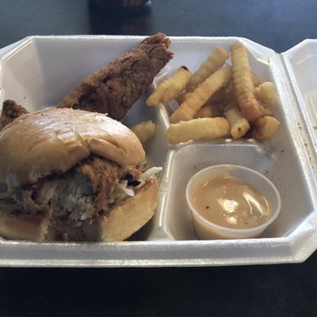 Crazy D's Hot Chicken - Combo #3 please ignore my bite taken out. I was hungry. - Chicken Shop Near Me - Reno, Nevada Crazy D's Hot Chicken - Combo #3 please ignore my bite taken out. I was hungry. - Chicken Shop Near Me - Reno, Nevada