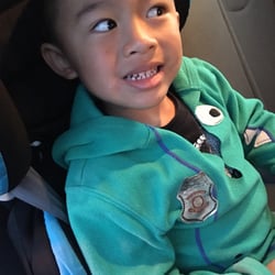 San Jose Fire Station 19 - He gives him a sticker. There's that awkward Marleau smile.