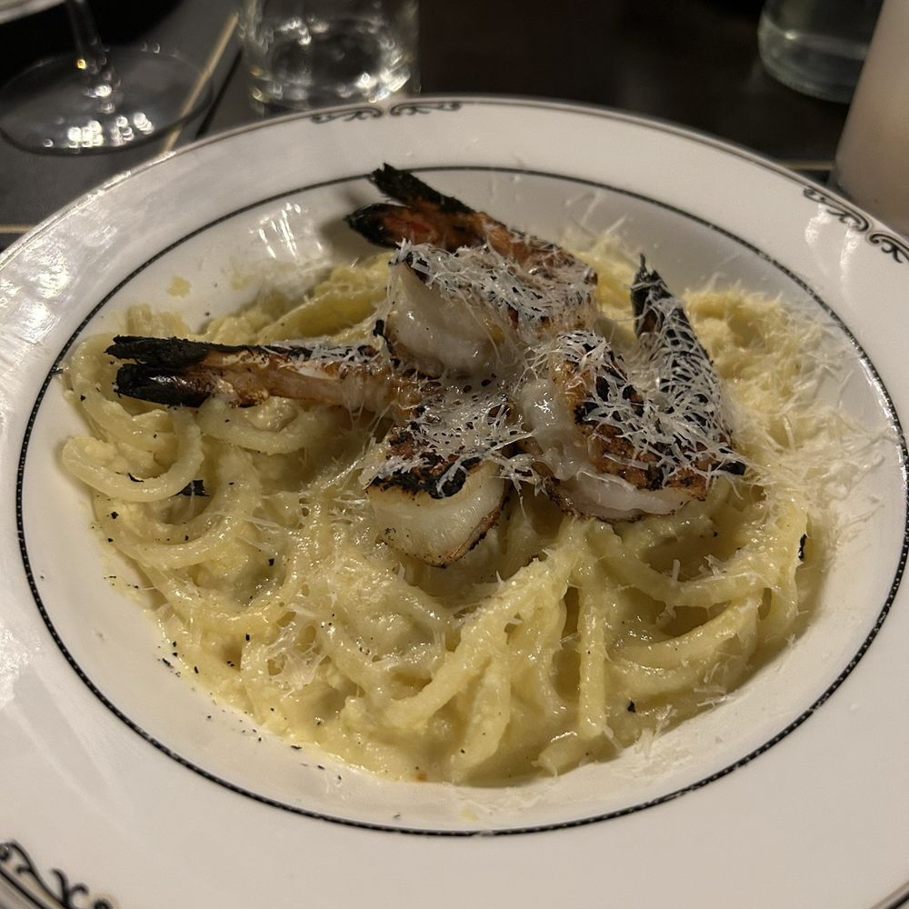 Ocho Dos Dos - Carbonera Pasta w/ Shrimp - Cocktail Bars Near Me - Del Rio, Texas