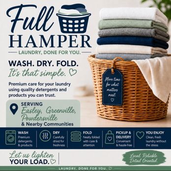 Full Hamper - Laundry Services Near Me - Powdersville, South Carolina Full Hamper - Laundry Services Near Me - Powdersville, South Carolina