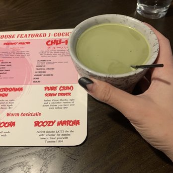 Botan Ramen n’ Bar - Boozy matcha, usually not a fan of warm alcoholic drinks but had to try this. Glad I did! - Ramen Near Me - Everett, Washington