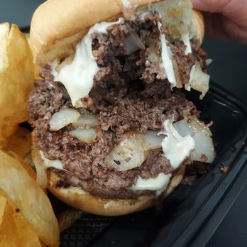Behemoth Burger - Phil'n stein, 11oz double ribeye patties with 6oz ribeye steak and onions - Burgers Near Me - Simi Valley, California