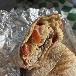 Nautical Deli - Turkey Reuben wrap with tomatoes and roasted peppers