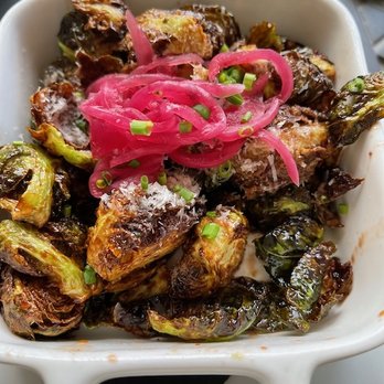Palace - Roasted Brussels sprouts with pickled red onion - Seafood Near Me - Santa Fe, New Mexico