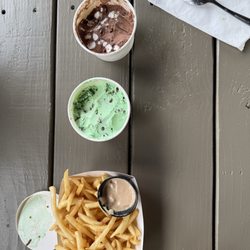 Cowiche Creek Brewing Company - Lunch of champs ... beer, fries, and ice cream