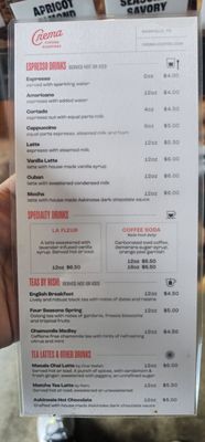 Menu photo 1 Crema Coffee Roasters Nashville, TN Menu photo 1 Crema Coffee Roasters Nashville, TN