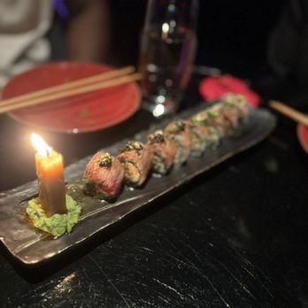Haii Keii - Waygu sushi...so delicious with pure butter candle stick that melts for sauce for the beef - Sushi Bars Near Me - Houston, Texas Haii Keii - Waygu sushi...so delicious with pure butter candle stick that melts for sauce for the beef - Sushi Bars Near Me - Houston, Texas