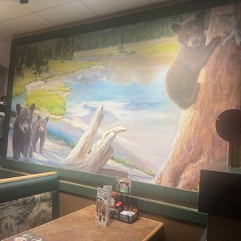 Black Bear Diner Salem - A mural on the wall by our table - Diners Near Me - Salem, Oregon