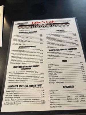 Menu photo 1 Jake's Cafe On Second Street Snohomish, WA