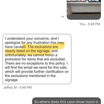 Kay Jewelers - Incorrect statement from corporate stating the exclusions are listed on the sign - they are not. - Jewelry Near Me - Tampa, Florida Kay Jewelers - Incorrect statement from corporate stating the exclusions are listed on the sign - they are not. - Jewelry Near Me - Tampa, Florida
