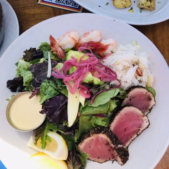 Schooners Monterey - Seafood Salad Trio - Seafood Near Me - Monterey, California Schooners Monterey - Seafood Salad Trio - Seafood Near Me - Monterey, California