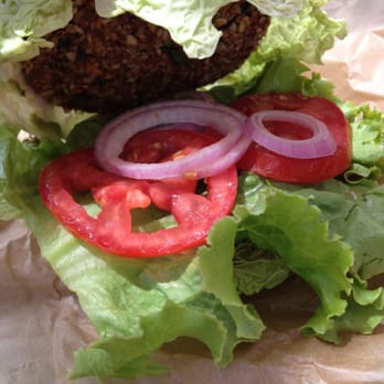 Evolution Fast Food - Raw burger. - Vegetarian Near Me - San Diego, California Evolution Fast Food - Raw burger. - Vegetarian Near Me - San Diego, California