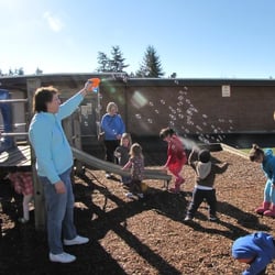 FALLS Cooperative Preschool - Playing outside.