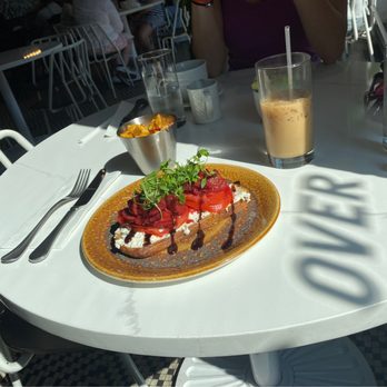 The Great Commoner - Toast, potatoes, latte. - Breakfast & Brunch Near Me - Dearborn, Michigan