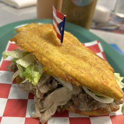 Wepa Cafe - Cuban sandwich (plantain as the bread).