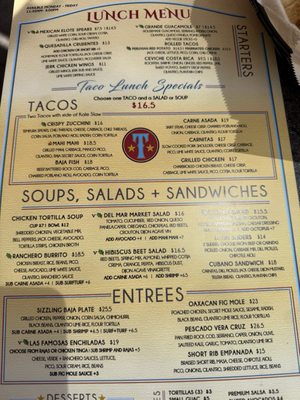 Menu photo 1 Tamarindo Del Mar Del Mar, CA Menu photo 1 Tamarindo Del Mar Del Mar, CA