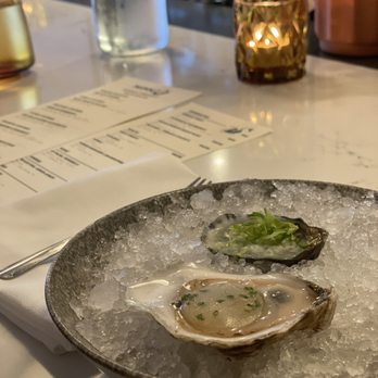 Mink - Amuse bouche: east and west coast oysters - Seafood Near Me - Detroit, Michigan Mink - Amuse bouche: east and west coast oysters - Seafood Near Me - Detroit, Michigan