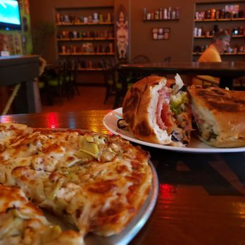 Tiki Tap House - Small chicken artichoke pizza and an Italian sandwich! Yum! - Pizza Near Me - Centralia, Washington Tiki Tap House - Small chicken artichoke pizza and an Italian sandwich! Yum! - Pizza Near Me - Centralia, Washington