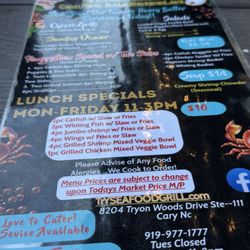 TrySeafood Cary - Menu
