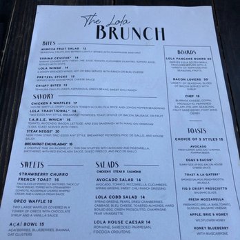 The Lola - Menu 12-19-20 - Cocktail Bars Near Me - Glendale, Arizona