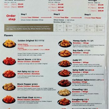 bb.q Chicken Brea - Fried chicken menu. - Korean Near Me - Brea, California