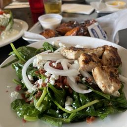 Wilted Spinach with Grilled Chicken