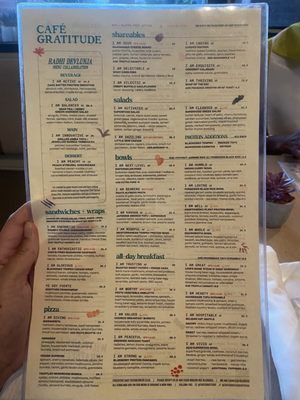 Menu photo 1 Cafe Gratitude Venice, CA Menu photo 1 Cafe Gratitude Venice, CA