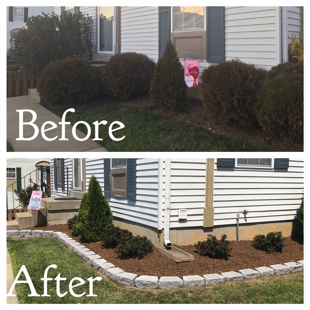 Cassella Design & Build - Bushes removed, wall built, bushes planted, mulched. - Landscaping Near Me - Springfield, Virginia Cassella Design & Build - Bushes removed, wall built, bushes planted, mulched. - Landscaping Near Me - Springfield, Virginia