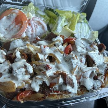 Crown Fried Chicken - Beef gyro, salad and rice platter - Chicken Shop Near Me - Portland, Maine Crown Fried Chicken - Beef gyro, salad and rice platter - Chicken Shop Near Me - Portland, Maine