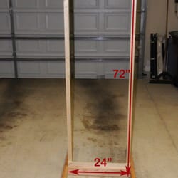 Feel Safe Gun Training School - Target Stand: 2 2x4x6, 2 1x2x8, 1 1x2x4, screws, saw, drill, etc
I used angle brackets at the top rather than screws across as bottom