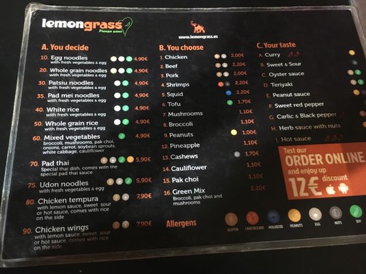 Menu photo 2 Lemongrass Valencia, V Menu photo 2 Lemongrass Valencia, V