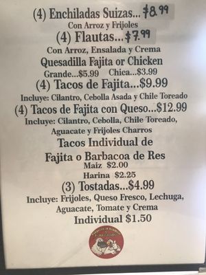 Menu photo 2 Las Moeientas Lufkin, TX