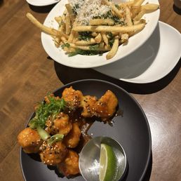 korean cauliflower and truffle fries